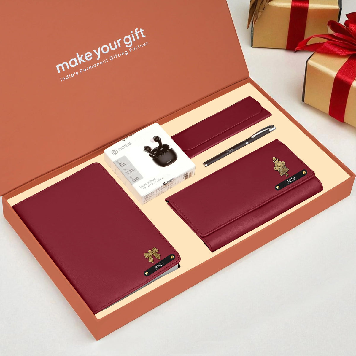 Personalized Diary Clutch Earbuds Pen & Eyewear Case Gift Hamper