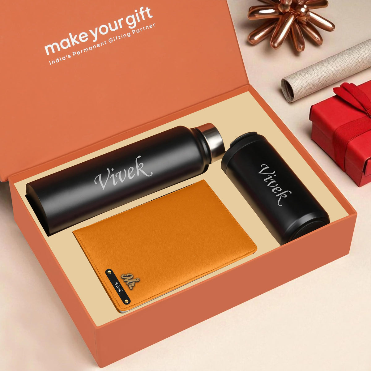 Personalized Diary Bottle & Tumbler Gift Hamper
