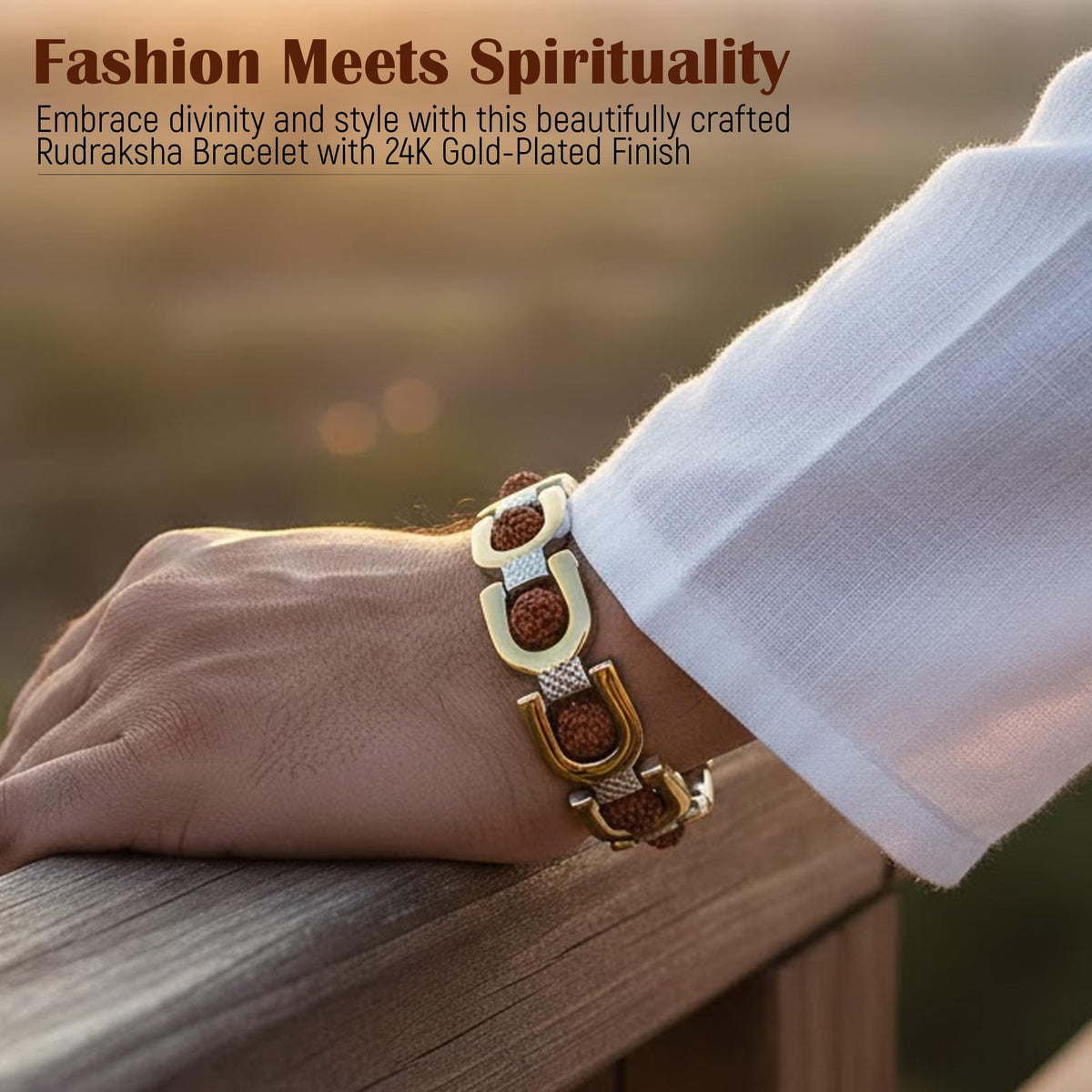 Royale Rudraksh Premium Gold Plated Bracelet