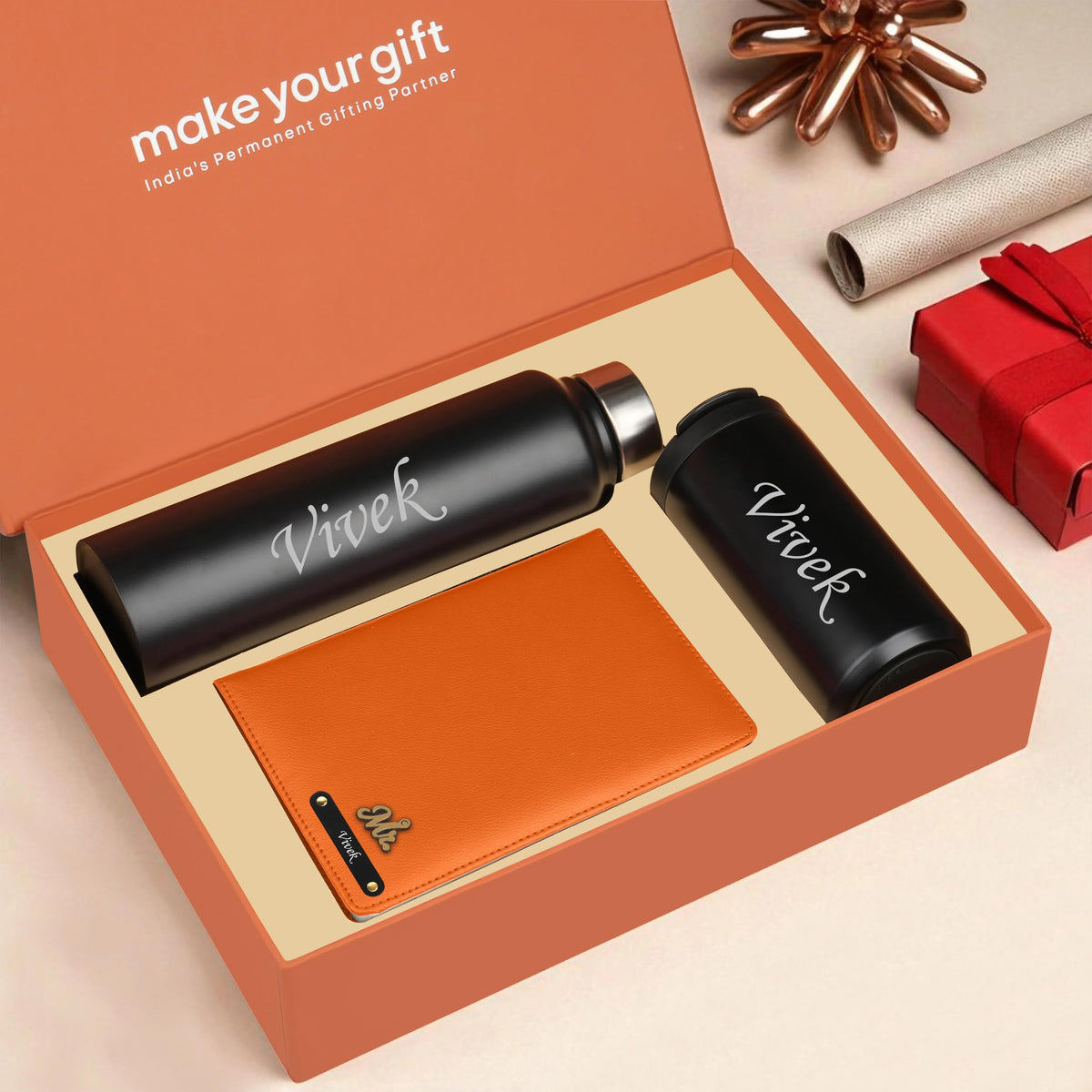 Personalized Diary Bottle & Tumbler Gift Hamper