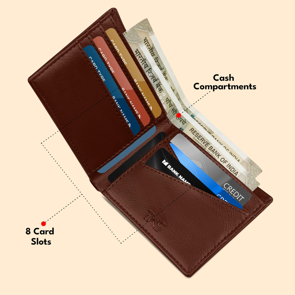 Personalized Urban Stitch Genuine Leather Wallet For Men