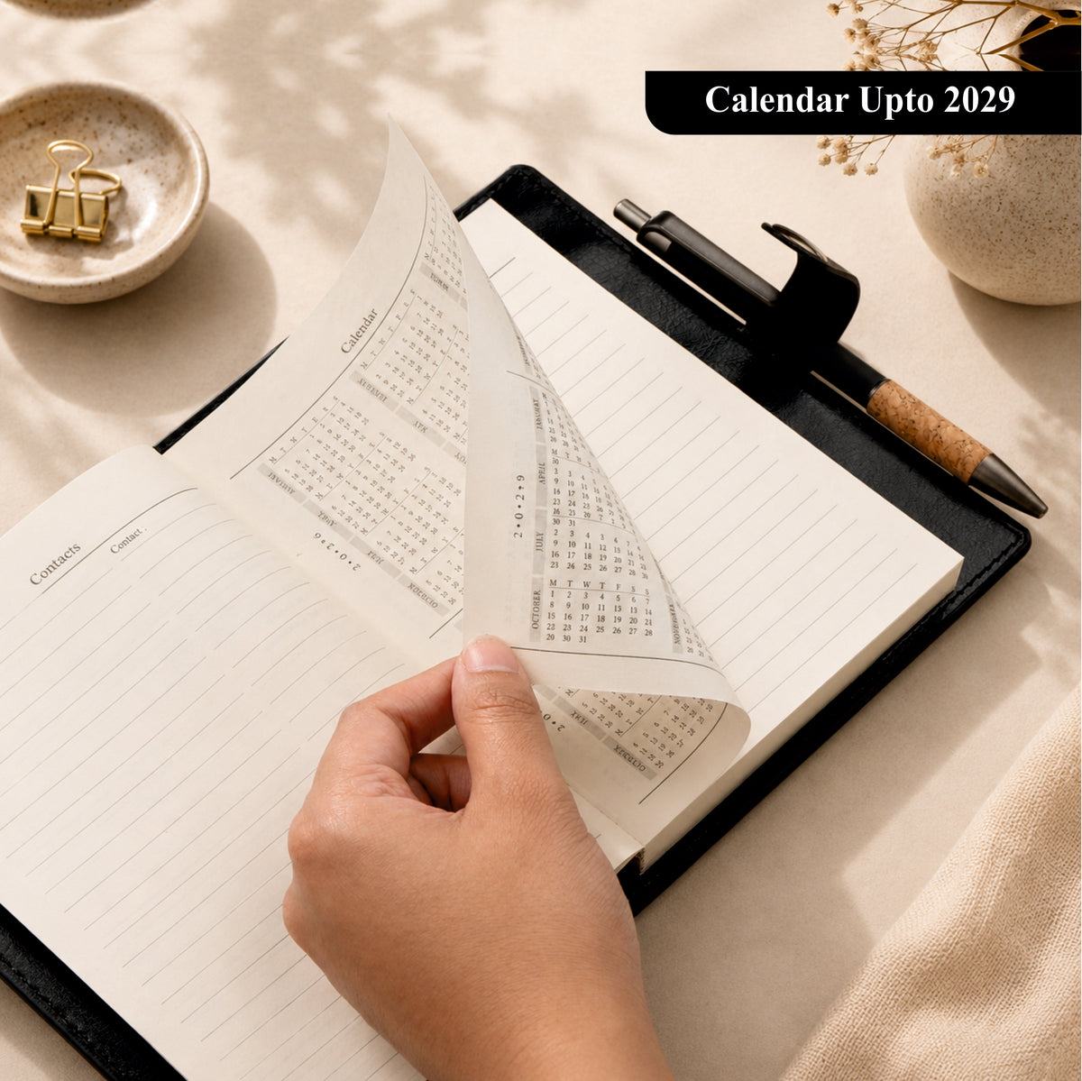 Premium Cork Accent A5 Diary & Pen Gift Set