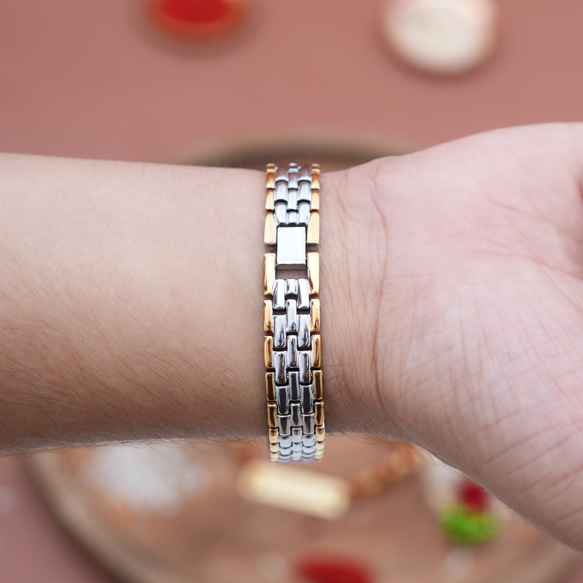 Premium Om Engraved Dual-Color Bracelet