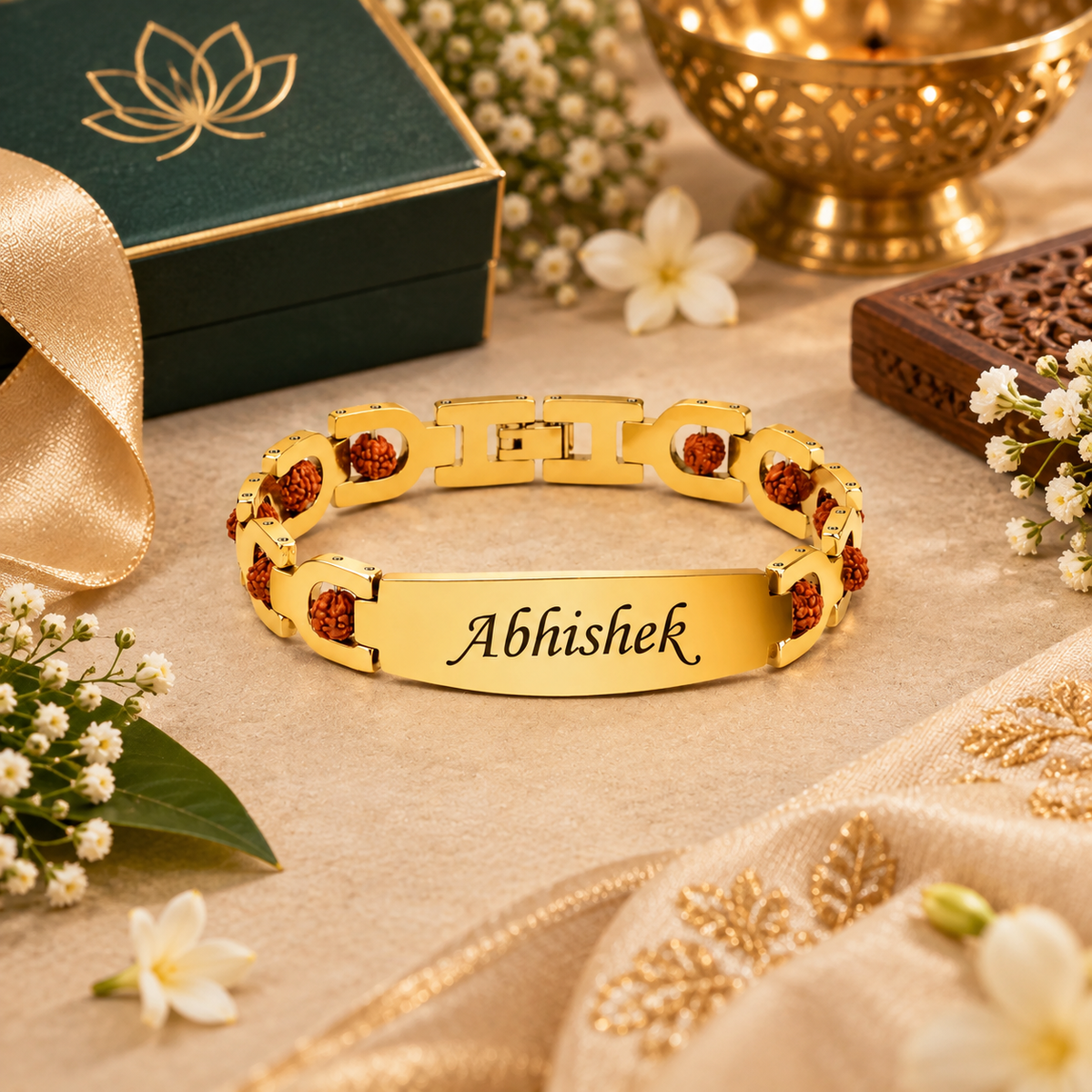 Personalized Lab Certified Rudraksh Bracelet With Name