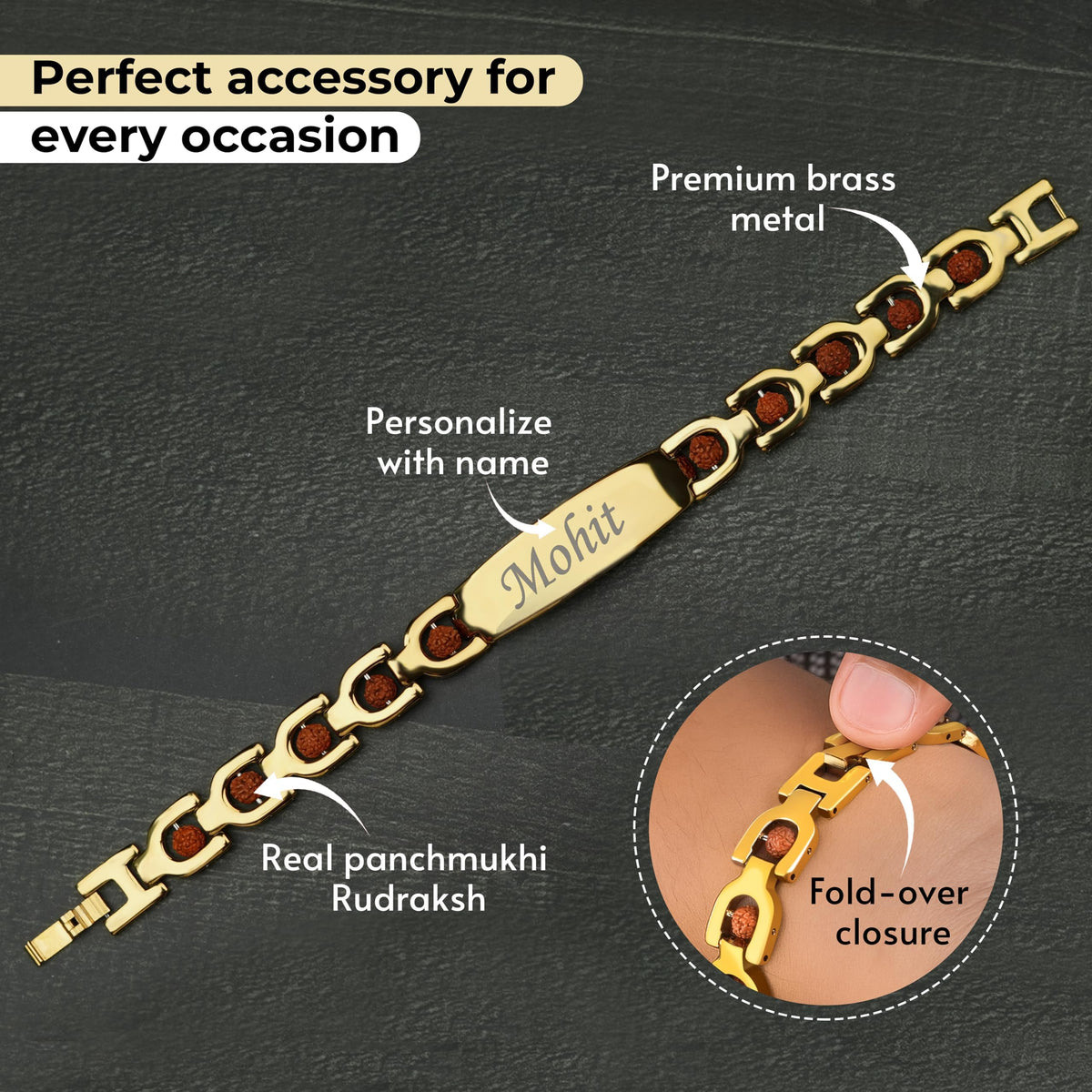 Personalized Lab Certified Rudraksh Bracelet With Name
