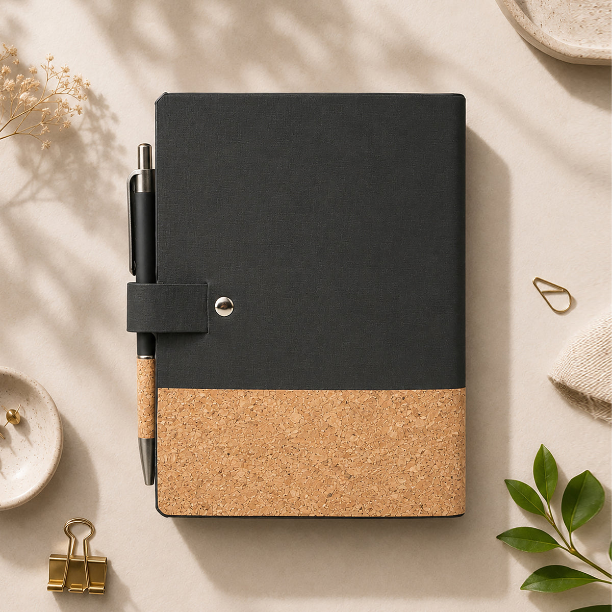 Premium Cork Accent A5 Diary & Pen Gift Set