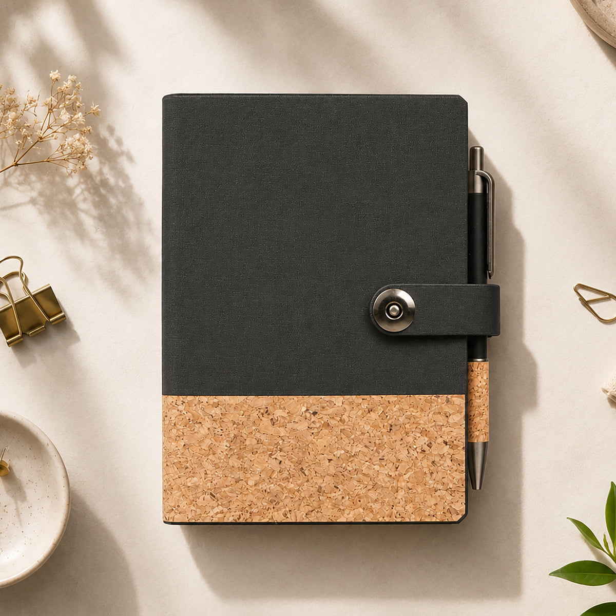 Premium Cork Accent A5 Diary & Pen Gift Set